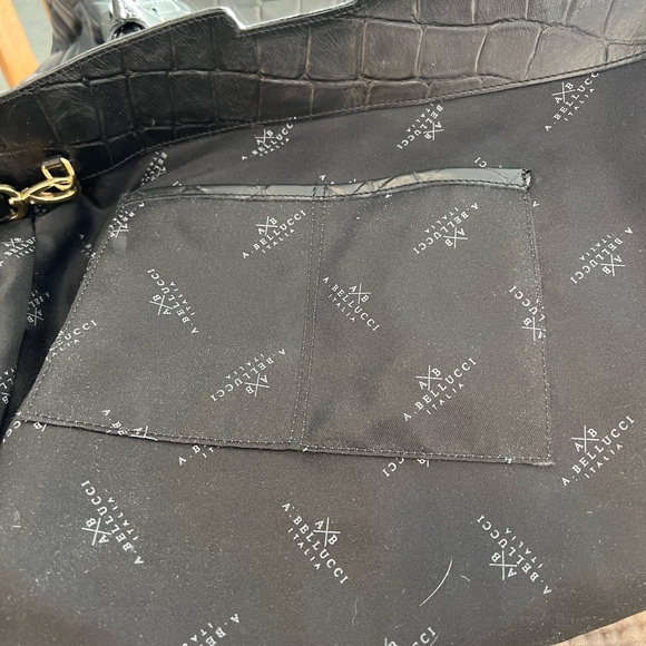 A.BELLUCCI Handbag Italian Leather Tote-attached ID card holder - Picture 8 of 12